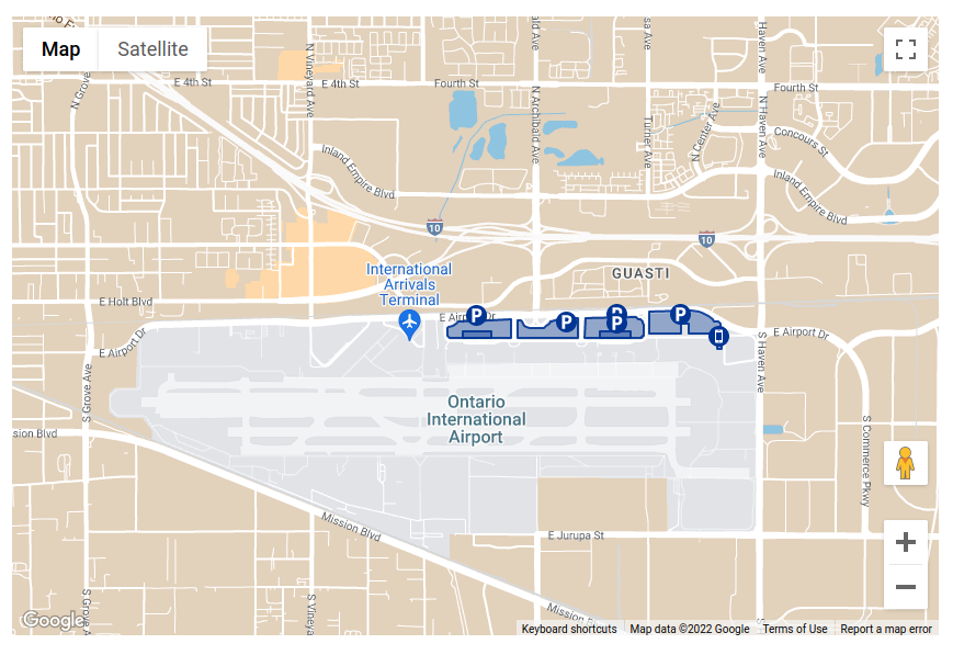 Ontario Airport Parking Lot Map