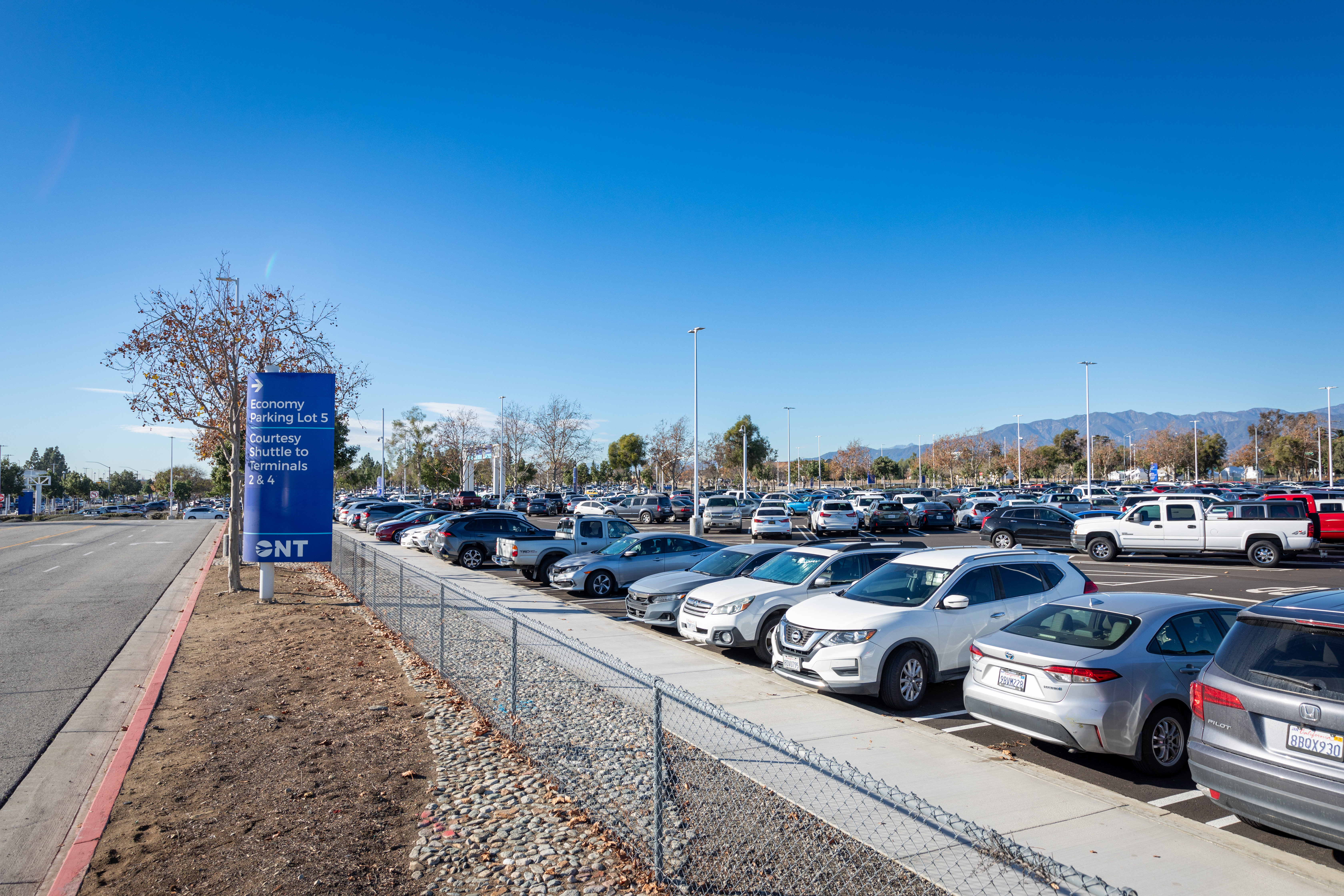 Cars parked at ONT terminal parking lot