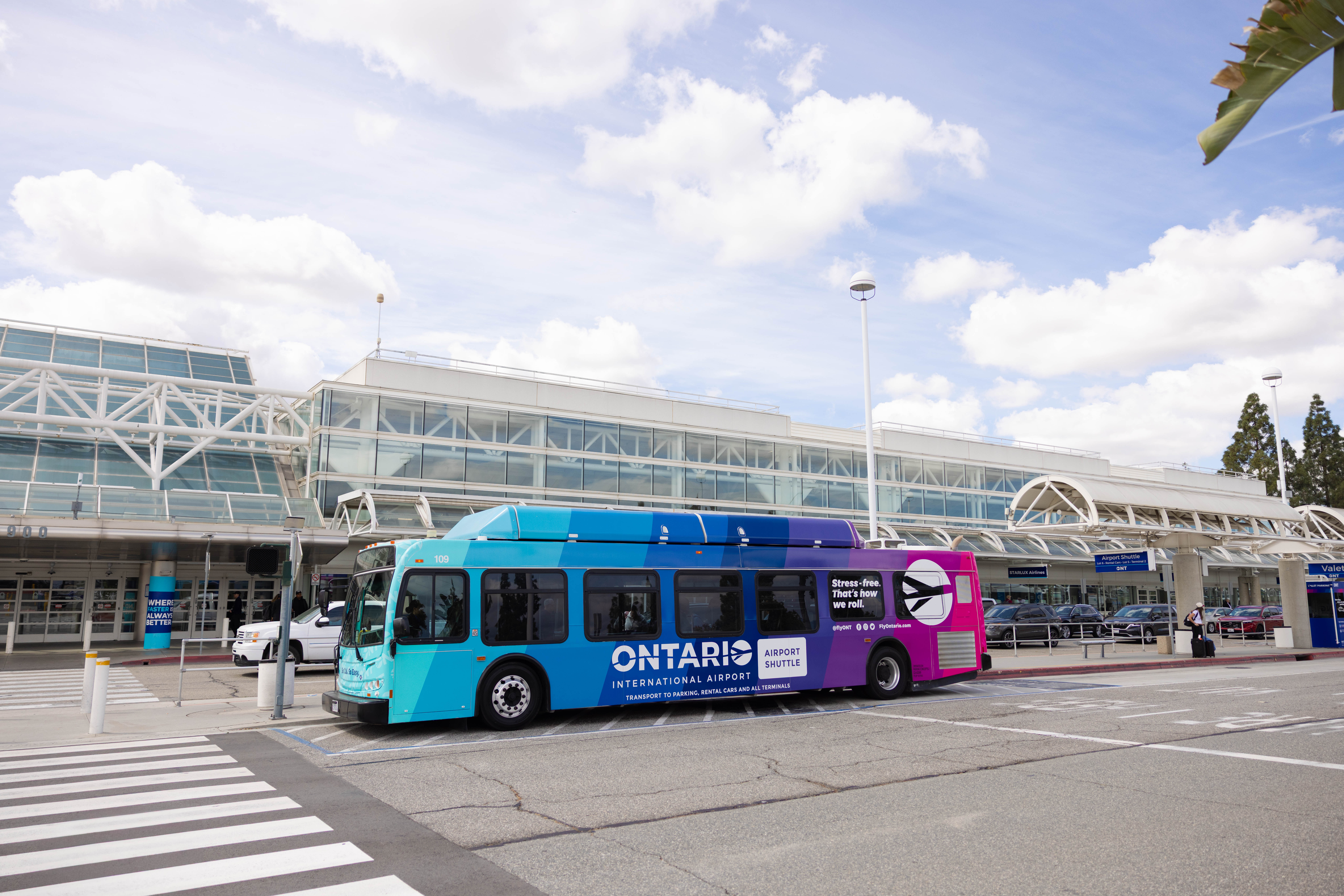 ONT Shuttle Bus Takes You to ONT Parking Lots
