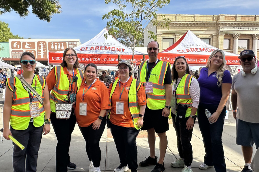 CE with the Claremont Chamber of Commerce team at the 2025 Claremont Village Venture 