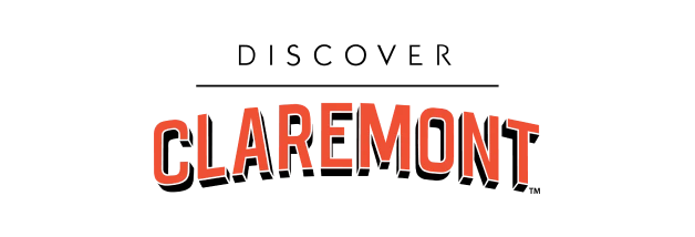 "DISCOVER CLAREMONT" text with red lettering on a white background.