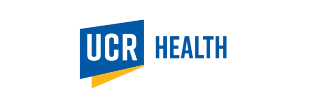 UCR Health logo with blue text and orange accent.