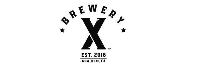 Black logo for Brewery X established 2018 with stylized X centerpiece.